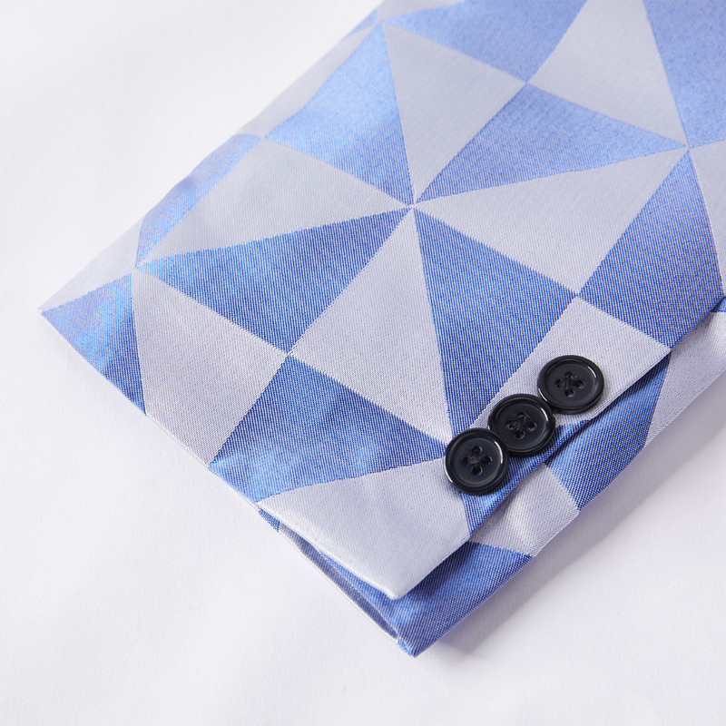 Costume pentru bărbați albastru cu rever negru Slim Fit Terno smoking de mire Set 2 buc. nunta mire bal sacou costum masculin (jachetă+pantaloni)