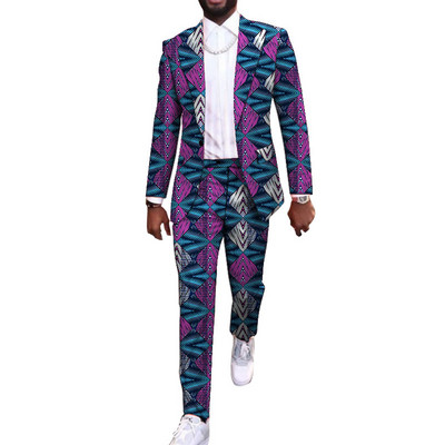 Vestimentație de petrecere africană, personalizată, ocazional, costume cu pantaloni pentru bărbați, blazere, pantaloni cu plasture, îmbrăcăminte de nuntă pentru bărbați, la modă Ankara