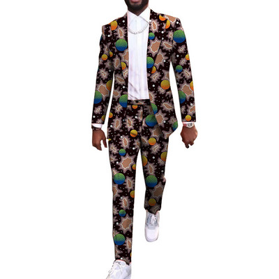 Vestimentație de petrecere africană, personalizată, ocazional, costume cu pantaloni pentru bărbați, blazere, pantaloni cu plasture, îmbrăcăminte de nuntă pentru bărbați, la modă Ankara