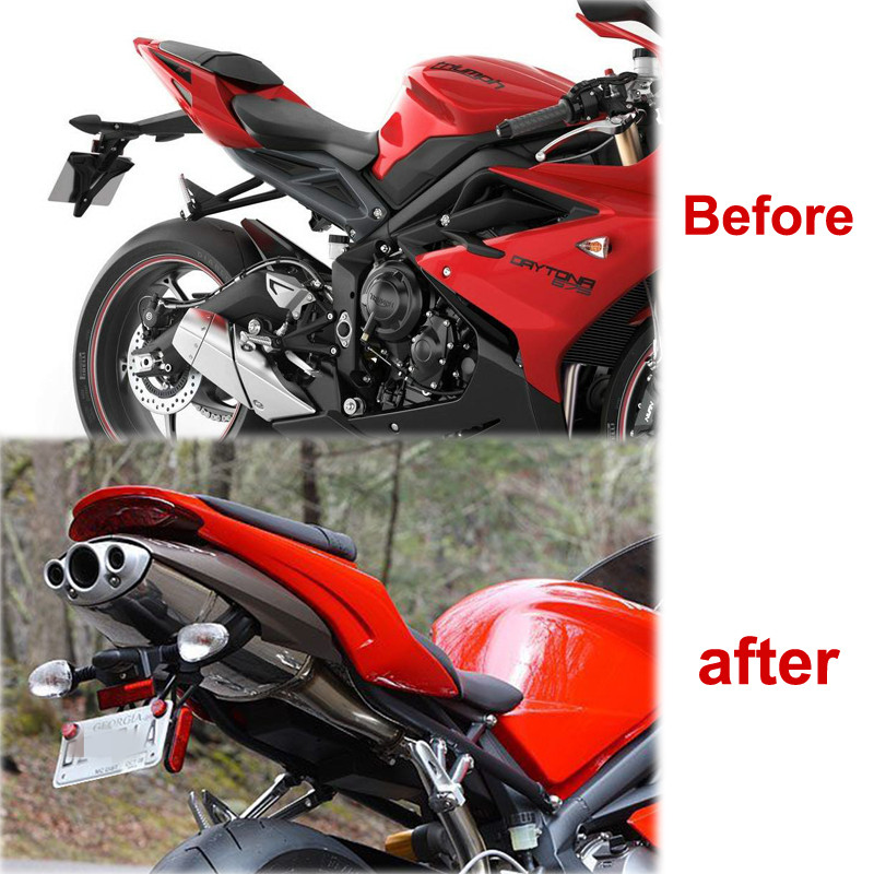 Potrivit pentru Triumph Street Triple 675 Daytona 675 R Suportul plăcuței de înmatriculare Plăcuță de înmatriculare pentru eliminarea aripilor din spate.