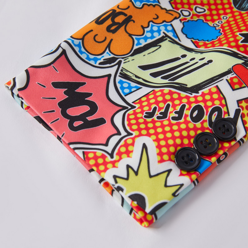 Nou Blazere Seturi de pantaloni / Moda Barbati Casual Boutique Costum cu flori cu imprimeu floral Jacheta Palton Pantaloni 2 piese Costume