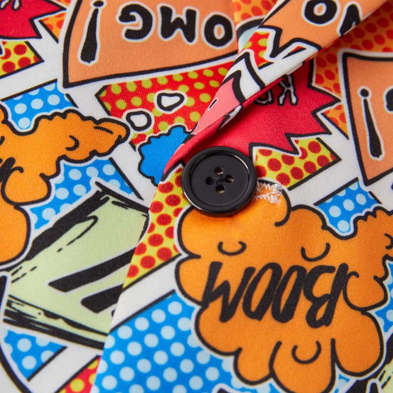 Nou Blazere Seturi de pantaloni / Moda Barbati Casual Boutique Costum cu flori cu imprimeu floral Jacheta Palton Pantaloni 2 piese Costume