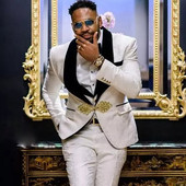 Tuxedo de mire cu model floral pentru cina de nunta Costume slim pentru barbati cu rever de catifea neagra 3 piese Costum de moda africana 2022