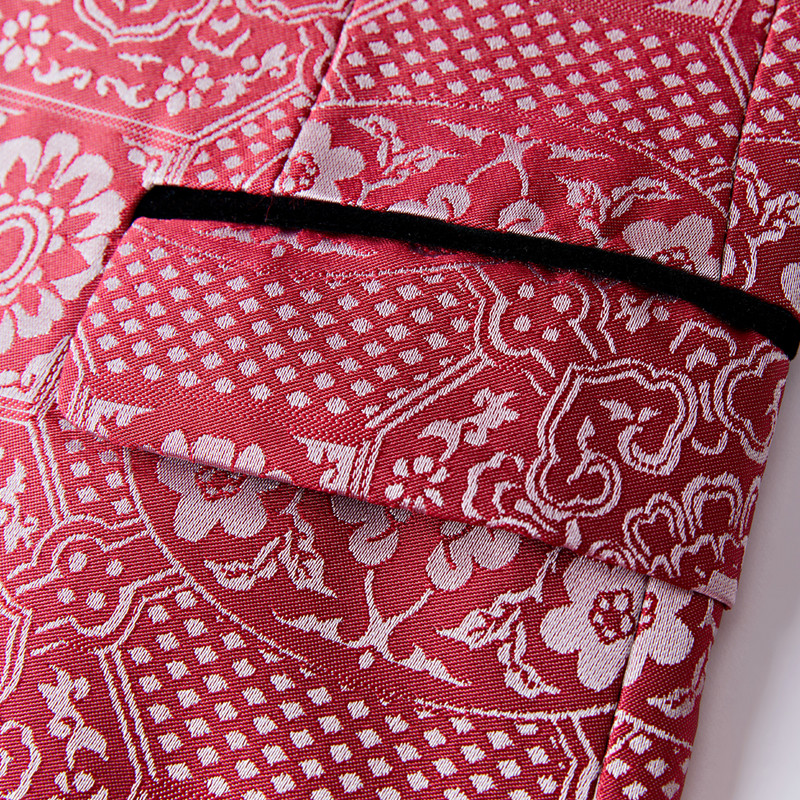 Costume de nuntă pentru bărbați de lux, negru, cu rever, roșie, 2 bucăți, costum de mire personalizat, rochie, smoking, slim fit, jacuză, jachetă, pantaloni, set