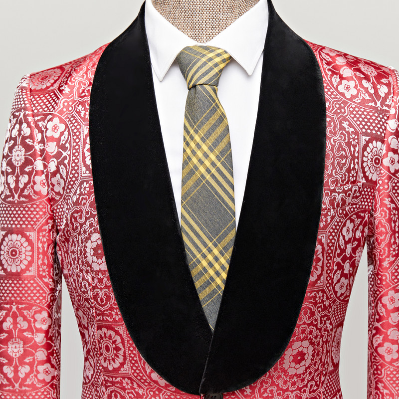 Costume de nuntă pentru bărbați de lux, negru, cu rever, roșie, 2 bucăți, costum de mire personalizat, rochie, smoking, slim fit, jacuză, jachetă, pantaloni, set