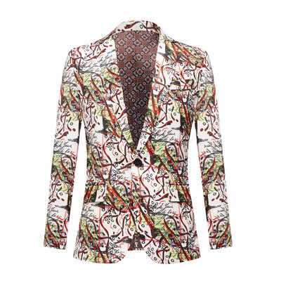 Costum de bambus cu imprimeu albastru cer pentru bărbați, haină în stil chinezesc, smoking la modă, slim fit, rochie de nuntă, jachetă casual de afaceri