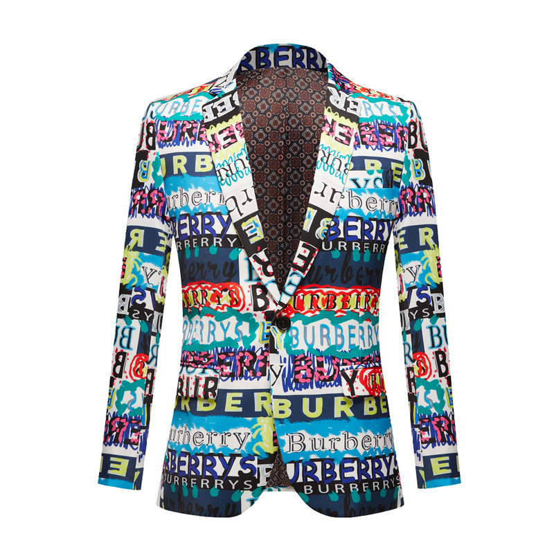 Costum de bambus cu imprimeu albastru cer pentru bărbați, haină în stil chinezesc, smoking la modă, slim fit, rochie de nuntă, jachetă casual de afaceri