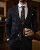 Costume pentru bărbați cu dungi pentru afaceri, bal de absolvire, nuntă, smoking de mire, slim fit, blazer pentru bărbați, costum 2 piese (jachetă+pantaloni)