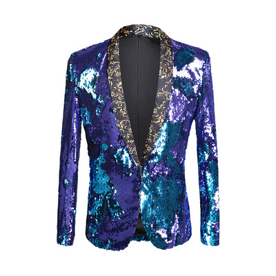 Jachetă pentru bărbați, lucioasă, decorată, lucioasă, pentru bărbați, pentru club de noapte, pentru absolvire, costum bărbați, sacou, cost, paiete, DJ, jachetă neagră