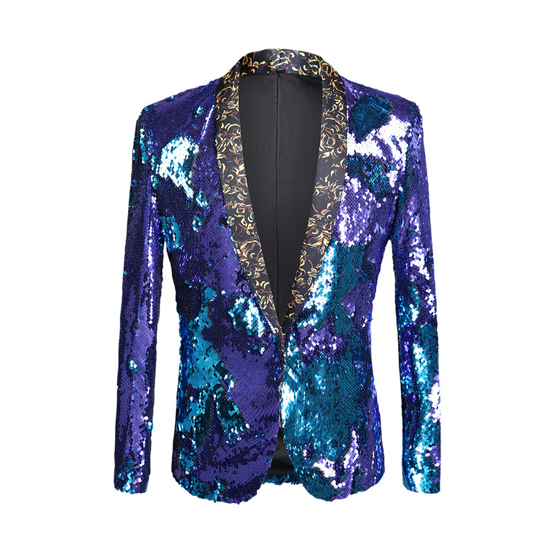 Jachetă pentru bărbați, lucioasă, decorată, lucioasă, pentru bărbați, pentru club de noapte, pentru absolvire, costum bărbați, sacou, cost, paiete, DJ, jachetă neagră