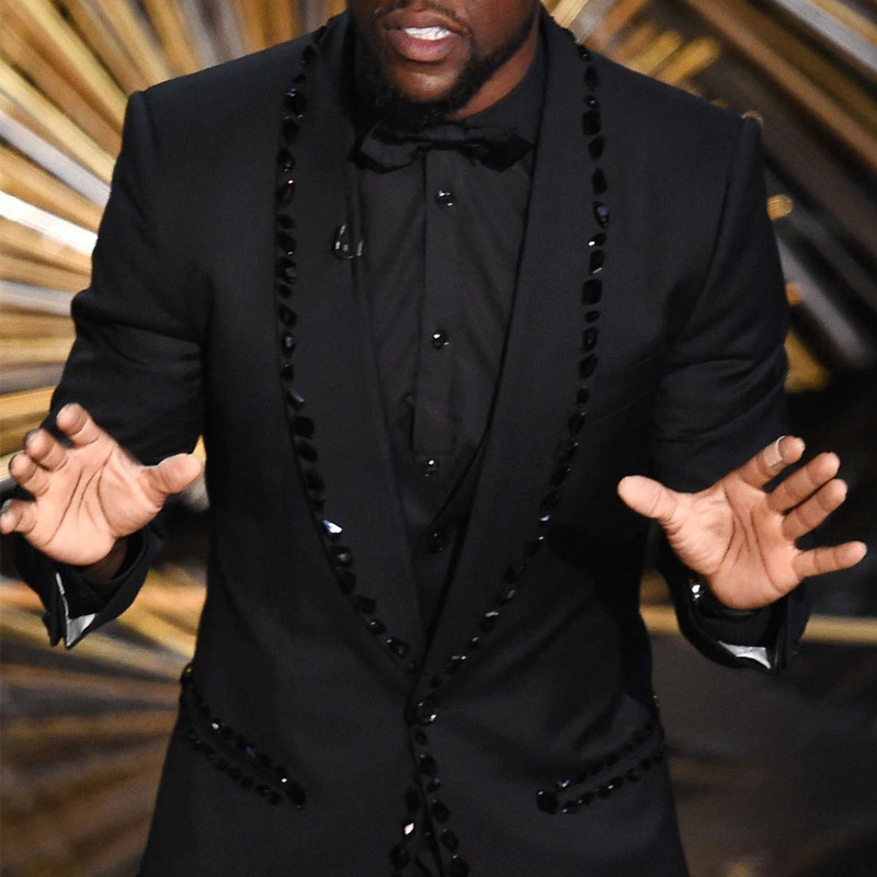 Costume pentru bărbați de nuntă slim cu mărgele negre pentru bal de absolvire Tuxedo de mire 2 piese Ultimul design de haine cu pantaloni Moda masculină africană 2022