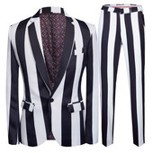 Costum de toamnă Costum de vară Mariage Homme Negru Alb Gri Stripe Set Set Smoking Uomo Trajes De Hombre Smoking Masculino