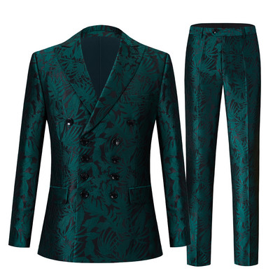 Costum noi pentru bărbați, la dublu piept, 2 bucăți, pantaloni blazer, slim fit, petrecere de nuntă, costum de cântăreață, pentru afaceri, formal, casual