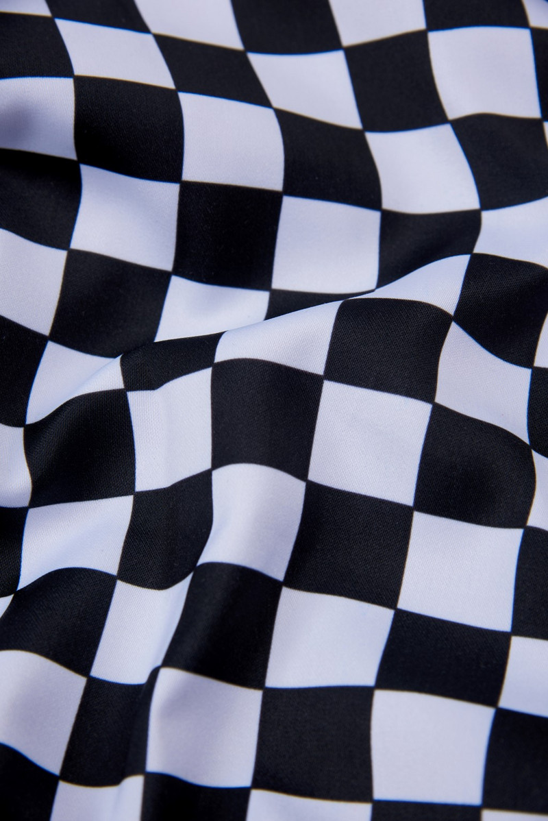 Costum pentru bărbați, cu imprimeu în carouri, alb-negru