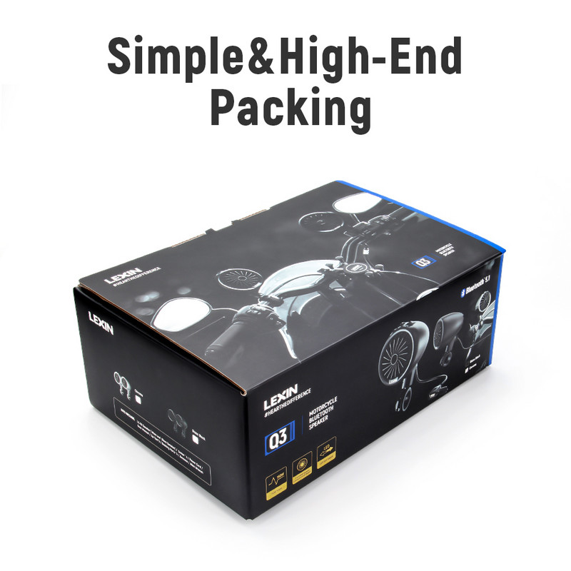Difuzor bluetooth pentru motociclete Lexin Q3 Radio FM integrat Bluetooth 5.1 IP67 Impermeabil 150W Difuzor moto Funcție de partajare a muzicii