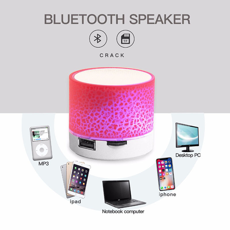Nešiojamasis Crack garsiakalbis LED spalvingų šviesų garsiakalbis, skirtas miegamojo lauko erdvei su Bluetooth suderinamas S55