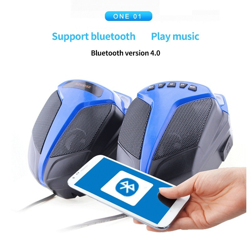 AOVEISE Difuzor Bluetooth Audio Motocicletă Sistem audio Bass rezistent cu MP3 USB TF pentru Motocicletă ATV UTV RV