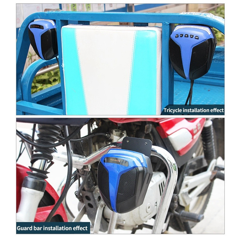 AOVEISE Difuzor Bluetooth Audio Motocicletă Sistem audio Bass rezistent cu MP3 USB TF pentru Motocicletă ATV UTV RV