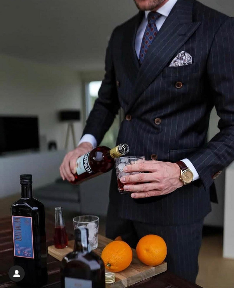 Costume pentru bărbați cu dungi slim fit, smoking pentru mire, 2 piese, modă, petrecere de bal, rever cu vârf, costum masculin, jachetă, pantaloni