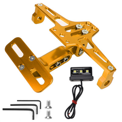 Accesorii pentru moto Suport pentru lumini de semnalizare CNC din aluminiu reglabil cu lumină LED Suport pentru plăcuță de înmatriculare pentru motociclete
