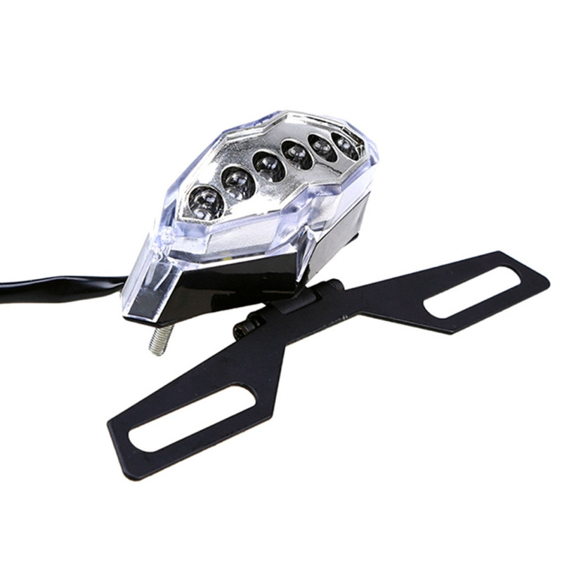 Suport pentru plăcuță de înmatriculare pentru motociclete Lampă din spate Fixă pliabilă pentru cadru plăcuță de înmatriculare Q9QD