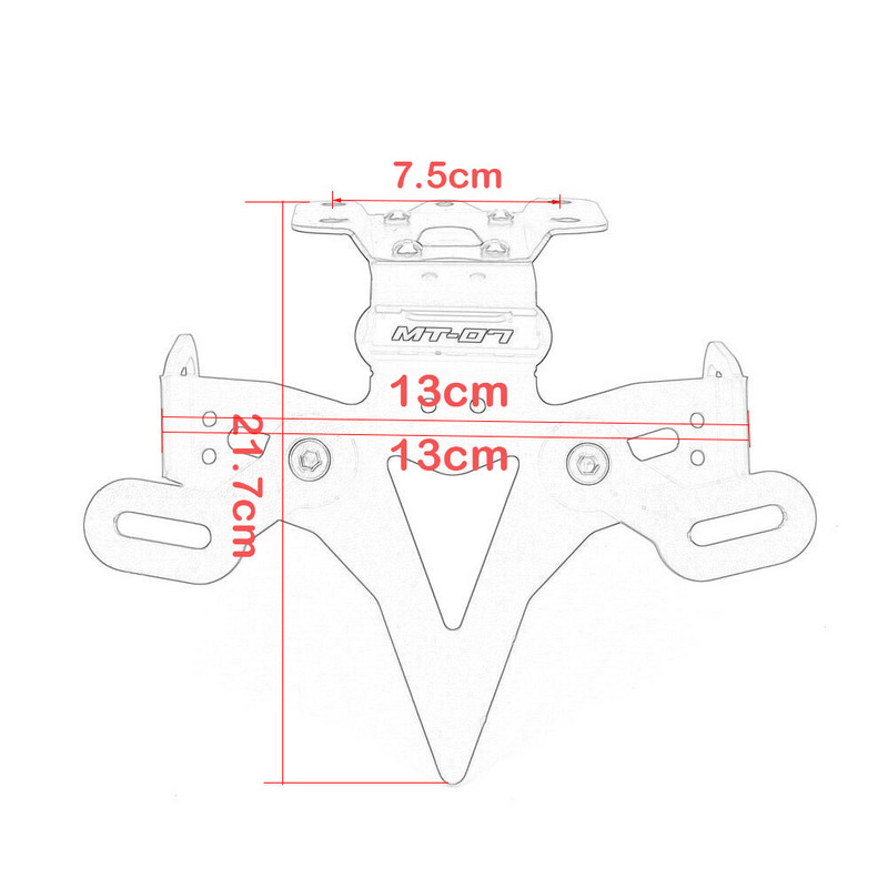 Cadru plăcuță de înmatriculare Suport pentru motocicletă Eliminator de aripi pentru coadă pentru Yamaha MT07 MT 07 FZ-07 MT-07 2013-2021 2014 2018