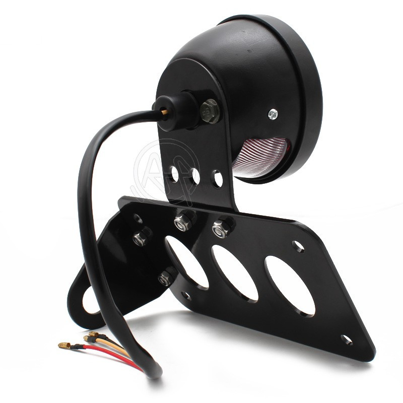 Lampă spate universală 12V cu montare laterală pentru motocicletă cu suport pentru plăcuță de înmatriculare pentru Harley Bobber Yamaha Honda Suzuki