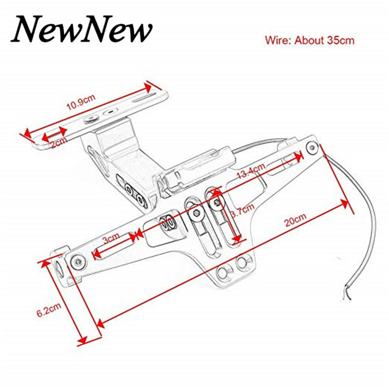 Motociklo universalus reguliuojamas sparnas Eliminator Tail Tvarkingas galinis valstybinio numerio laikiklis skirtas HONDA CBR 125R, skirtas RC125 200 250 390