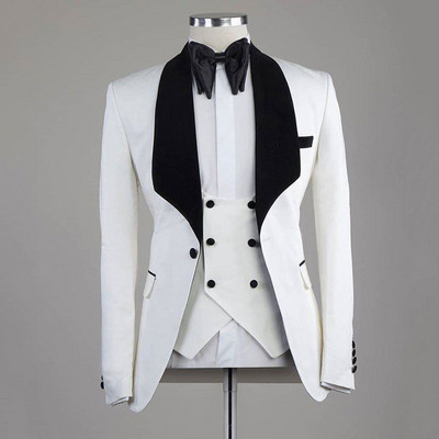 Tuxedo de mire formal pentru nuntă cu rever negru cu șal, costume slim pentru bărbați, blazer pentru bărbați, 3 buc, costum de modă, jachetă, pantaloni, vestă