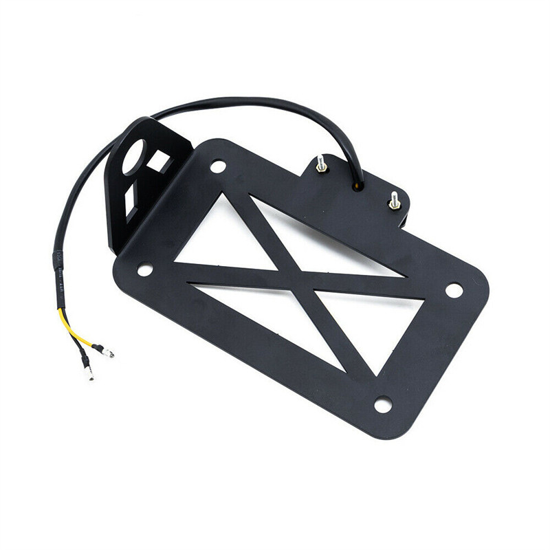 Motociklo galinio valstybinio numerio laikiklio laikiklis su LED lempute, skirta Harley Chopper Bobber