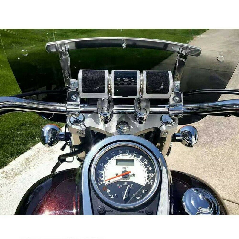 Difuzoare stereo pentru motociclete impermeabile Bluetooth Ecran LED reglabil portabil Amplificator audio Radio FM MP3 Player muzical ATV UTV