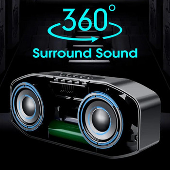 50% Hot Sales Ασύρματο διπλό ηχείο συμβατό με Bluetooth με οθόνη LED Ξυπνητήρι ραδιοφώνου FM