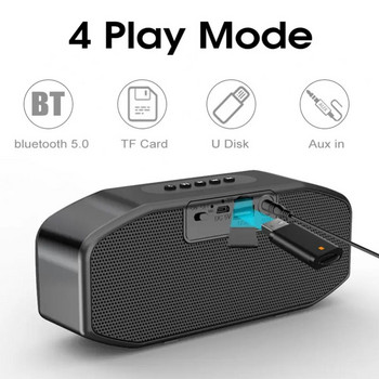 50% горещи продажби Безжичен Bluetooth-съвместим аудио двоен високоговорител с LED дисплей FM радио Будилник