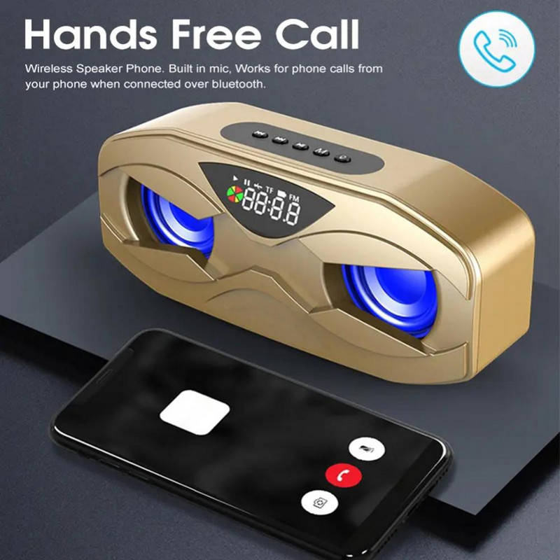 50% Vânzări fierbinți Difuzor audio fără fir compatibil Bluetooth cu afișaj LED Ceas cu alarmă radio FM