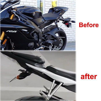 Κατάλληλο για Yamaha YZF-R6 R6 2006-2022 Πίσω ουρά τακτοποιημένο φτερό εξολκέασης κιτ βάσης πινακίδας κυκλοφορίας Στήριγμα μοτοσικλέτας μαύρο αλουμίνιο