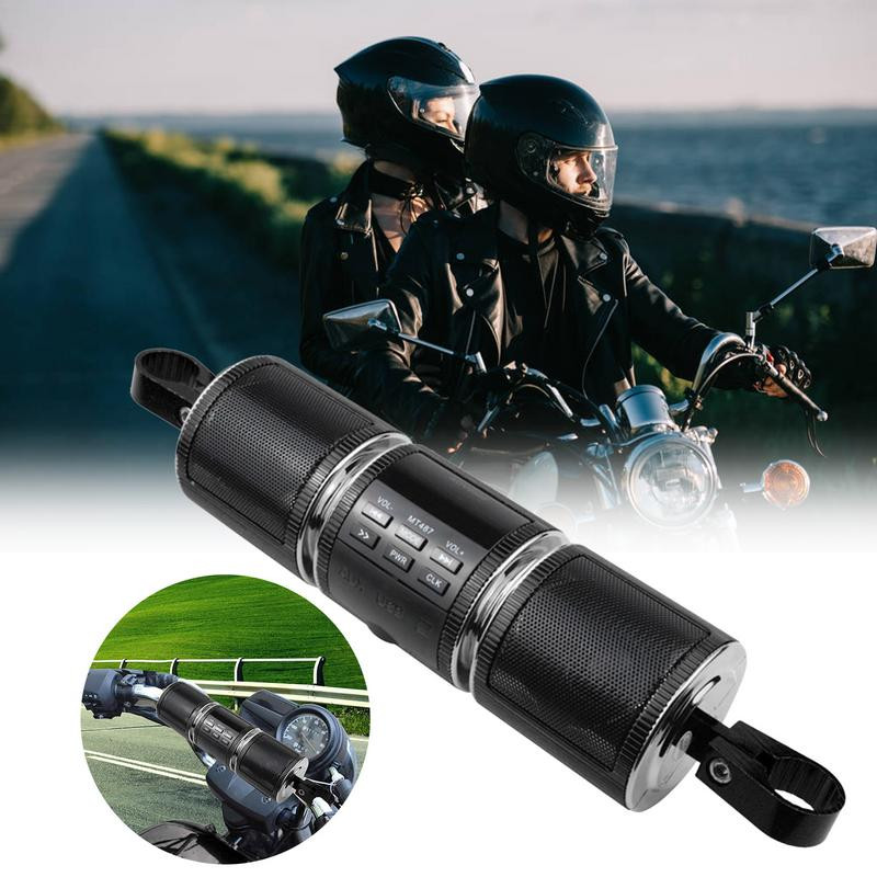 Difuzor audio pentru motociclete Impermeabil Motocicletă Stereo MP3 Radio FM AUX USB Card TF Difuzoare Bluetooth duble cu afișaj