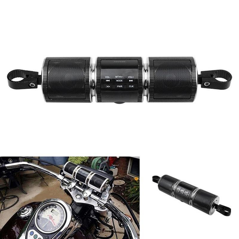 Difuzor audio pentru motociclete Impermeabil Motocicletă Stereo MP3 Radio FM AUX USB Card TF Difuzoare Bluetooth duble cu afișaj