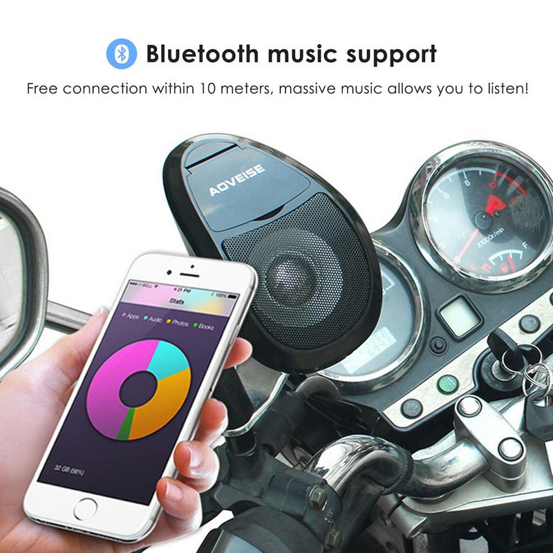 Motociklo "Bluetooth" garsiakalbiai, vandeniui atsparūs stereo garso stiprintuvai, 12 V motociklo MP3 automobilio garsiakalbio stiprintuvas, integruotas įrenginys
