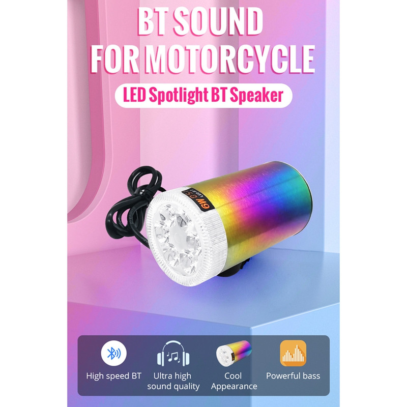 Sistem audio de sunet pentru mașină electrică pentru motociclete Difuzoare stereo Bluetooth Telecomanda pentru player de muzică cu reflectoare LED