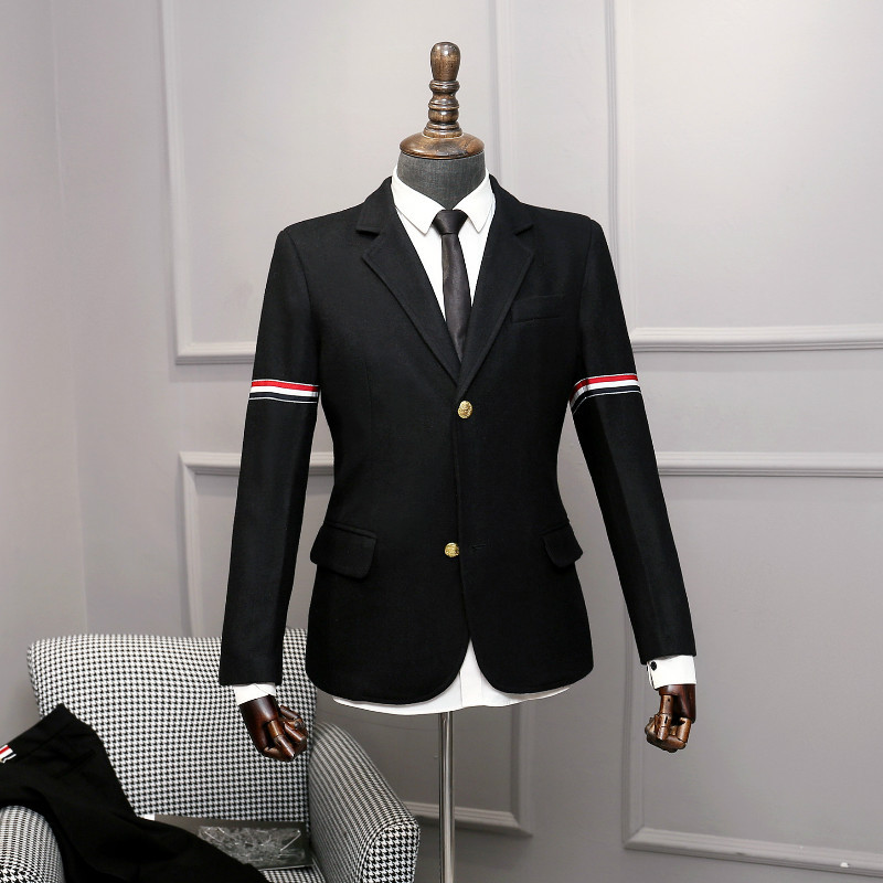 Costum de lână groasă de toamnă și iarnă Sacou de costum pentru bărbați de dimensiuni plus mari Versiune coreeană Costum TB Top din lână din două piese