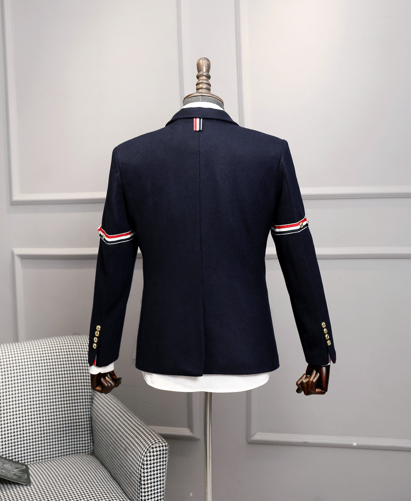 Costum de lână groasă de toamnă și iarnă Sacou de costum pentru bărbați de dimensiuni plus mari Versiune coreeană Costum TB Top din lână din două piese