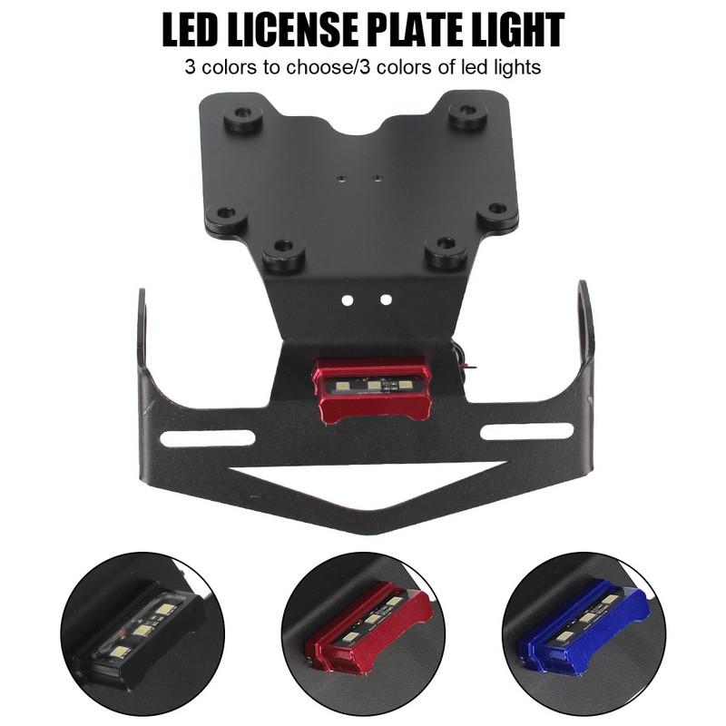 Suport pentru plăcuță de înmatriculare spate motocicletă negru cu lumină spate pentru Tenere 700 2019-2021 Accesorii Motocross