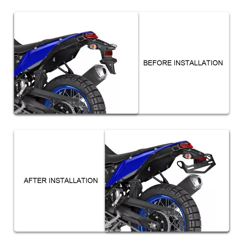 Suport pentru plăcuță de înmatriculare spate motocicletă negru cu lumină spate pentru Tenere 700 2019-2021 Accesorii Motocross