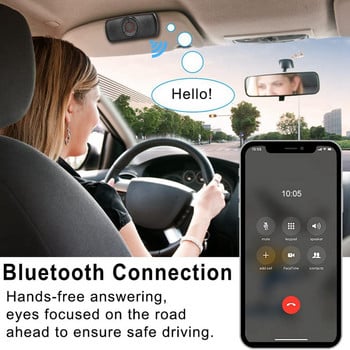 Bluetooth високоговорител за кола Bluetooth високоговорител за високоговорител за кола за разговор със свободни ръце, безжичен музикален плейър за кола с щипка за козирка