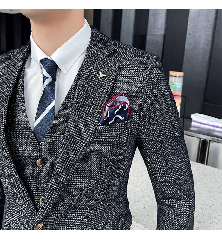 Boutique (Blazer + Vestă + Pantaloni) Stil italian Elegant Moda Business Casual Slim Gentleman Rochie Formal 3 piese Costum 2022