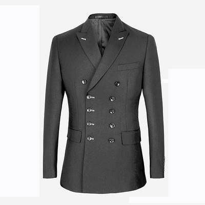 Shenrun Costume pentru bărbați Slim Fit New Fashion Costum la dublu piept rever, bleumarin, negru, nuntă, mire, petrecere, bal de absolvire, costum slab