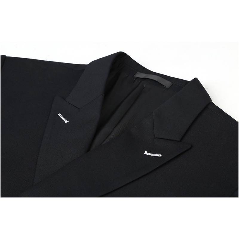 Shenrun Costume pentru bărbați Slim Fit New Fashion Costum la dublu piept rever, bleumarin, negru, nuntă, mire, petrecere, bal de absolvire, costum slab