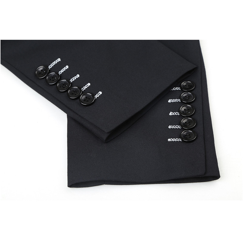 Shenrun Costume pentru bărbați Slim Fit New Fashion Costum la dublu piept rever, bleumarin, negru, nuntă, mire, petrecere, bal de absolvire, costum slab