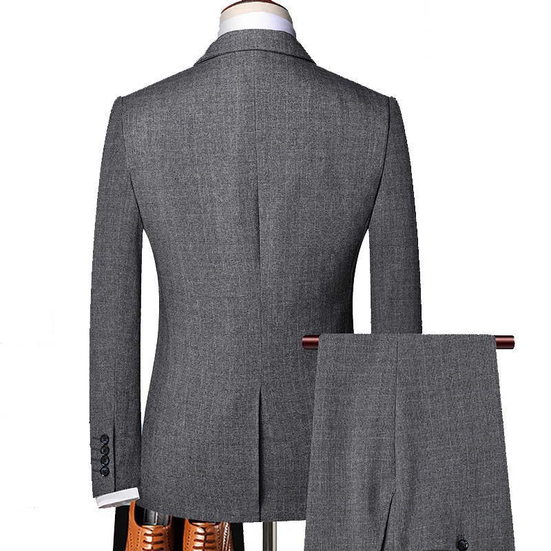 Shenrun Costume pentru bărbați, primăvară, toamnă, afaceri, formală, ocazional, costum 3 piese, subțire, petrecere, bal, modă, nuntă, mire, banchet, gri maro