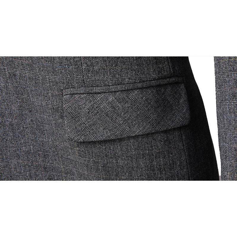 Shenrun Costume pentru bărbați, primăvară, toamnă, afaceri, formală, ocazional, costum 3 piese, subțire, petrecere, bal, modă, nuntă, mire, banchet, gri maro